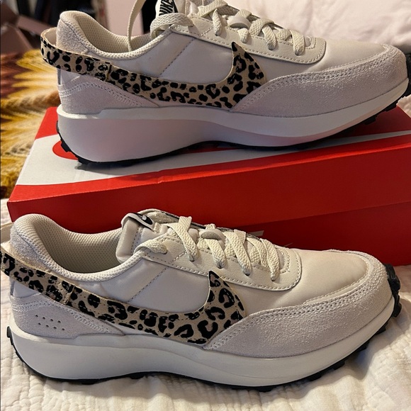 Nike Shoes - Nike New In Box Cream and Leopard Accent Sneakers